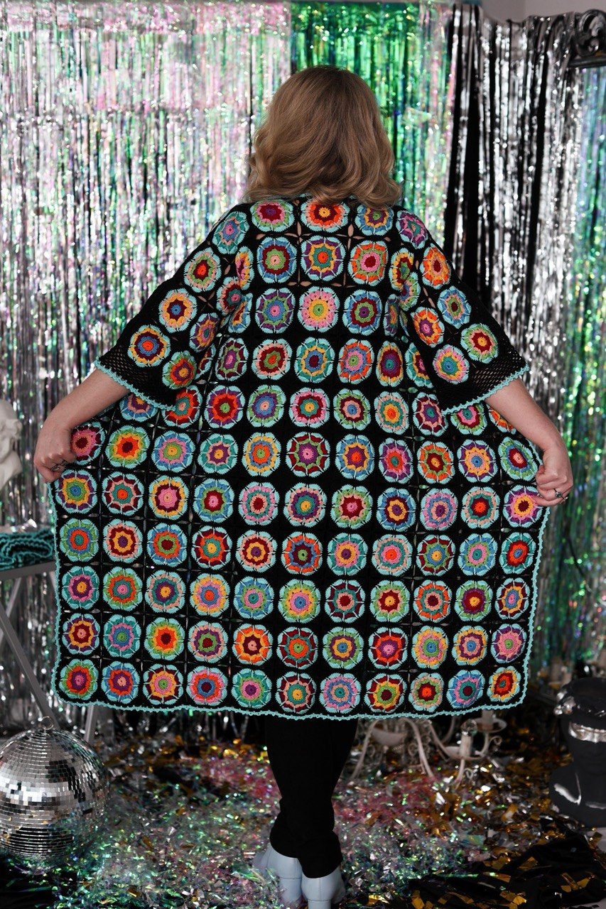 Colourful Crochet Cardigan with Belt | Made to Order in Any Colour & Size