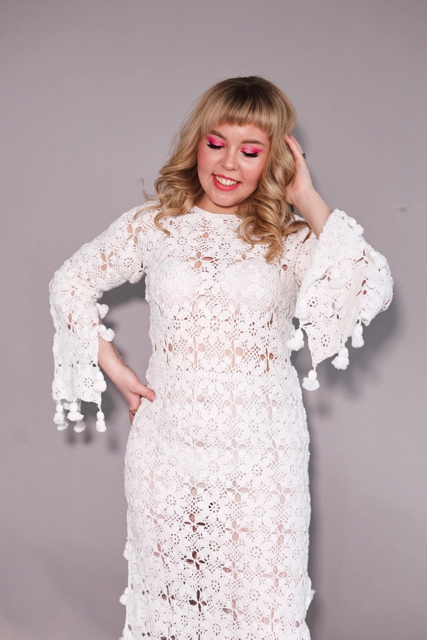 Handmade Crochet Maxi Dress with Tassels | Cotton Boho Dress