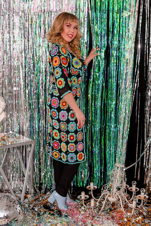 Colourful Crochet Cardigan with Belt | Made to Order in Any Colour & Size