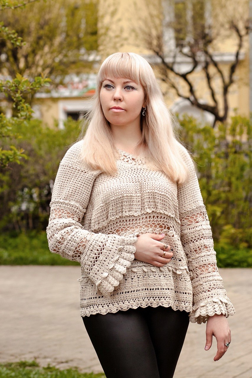 Boho Crochet Jumper | 100% Cotton | Made to Order in Any Colour & Size
