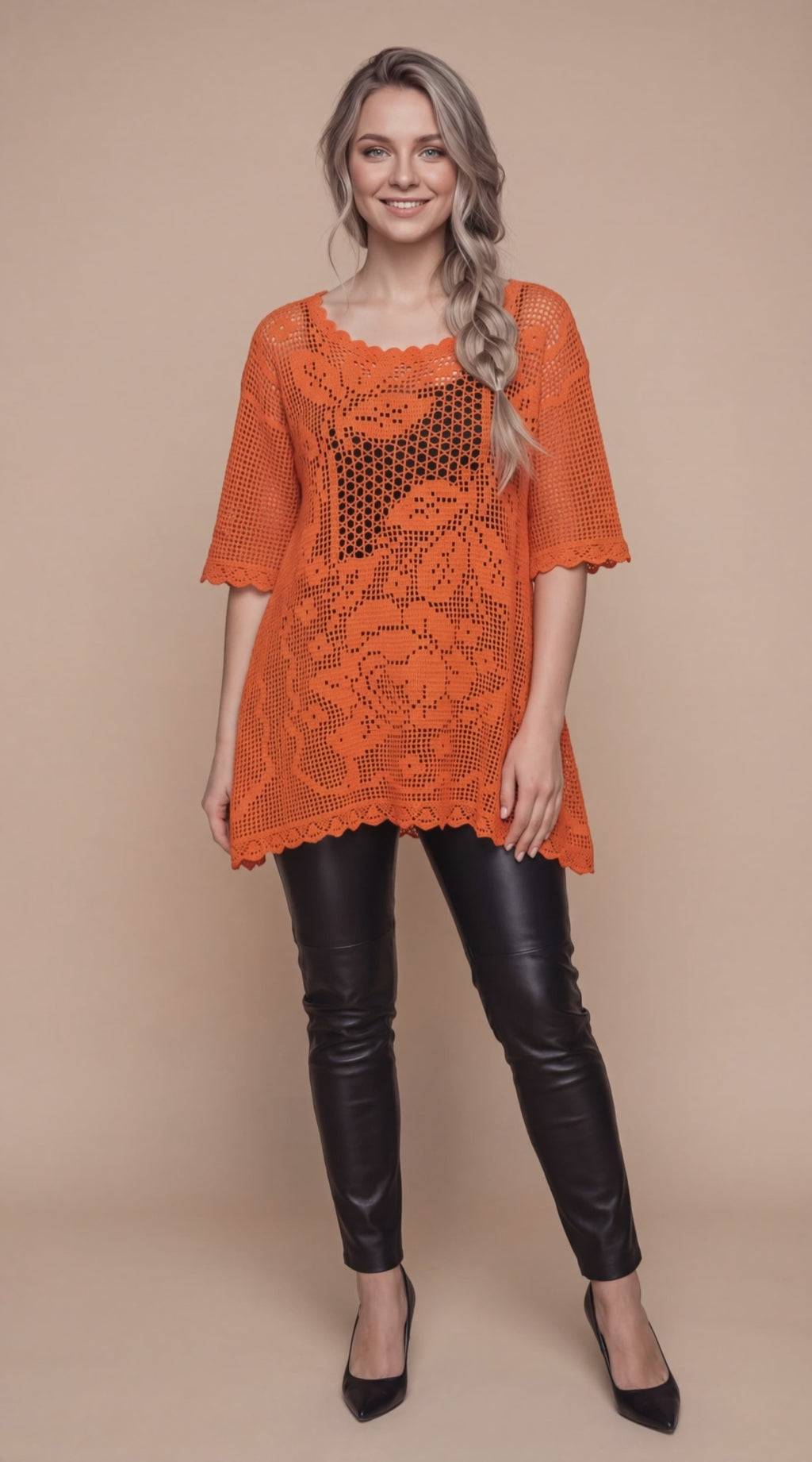 Roses in Bloom Custom Filet Crochet Tunic – Any Color
