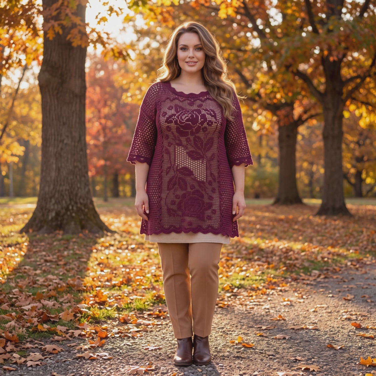 Roses in Bloom Custom Filet Crochet Tunic – Any Color