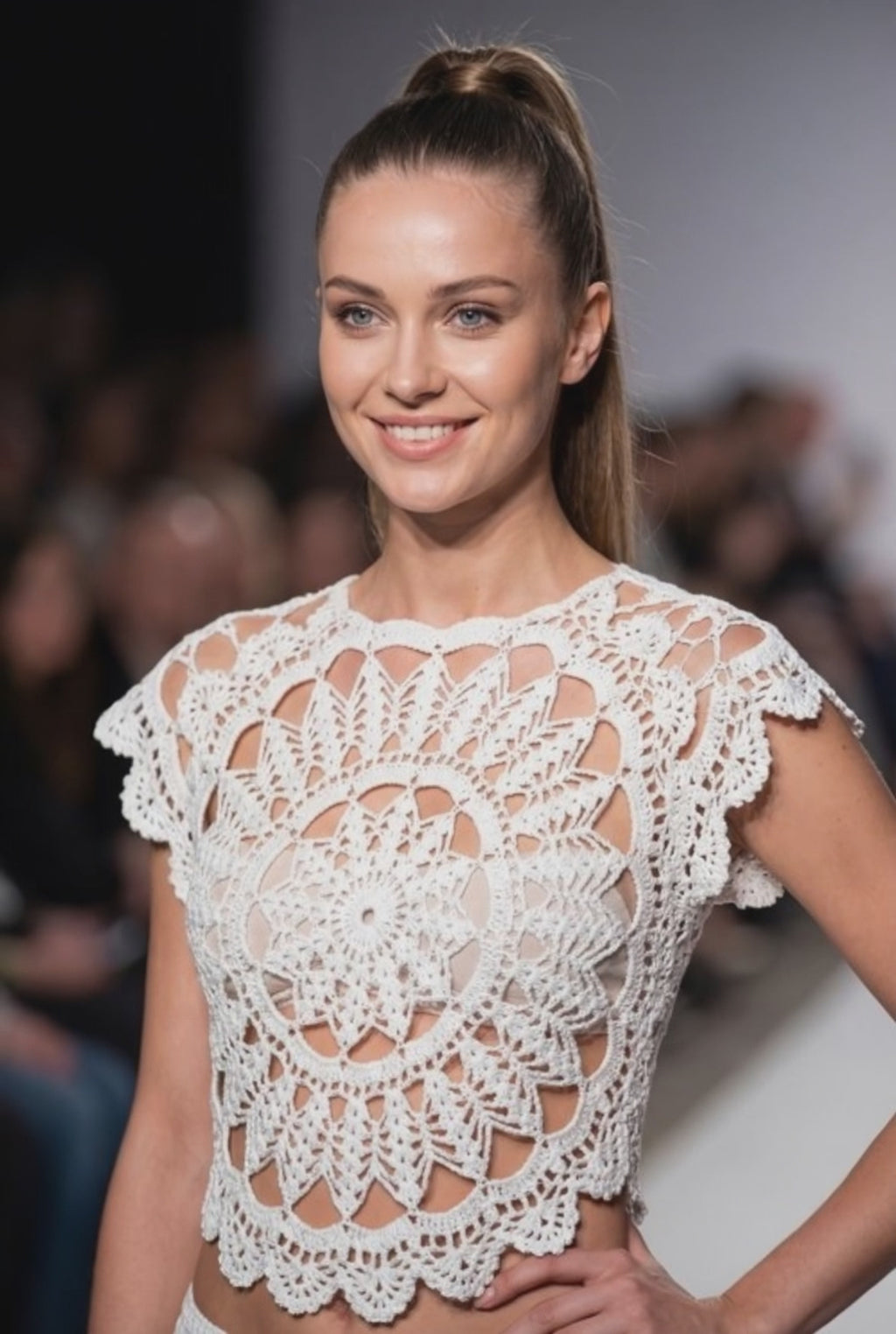 White Bloom Crochet Top