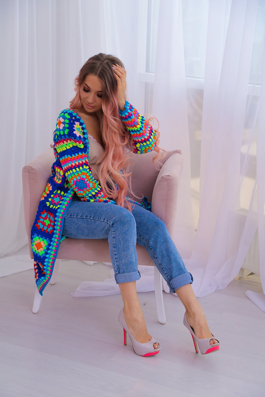 Custom Granny Square Crochet Cardigan — Handmade to Order