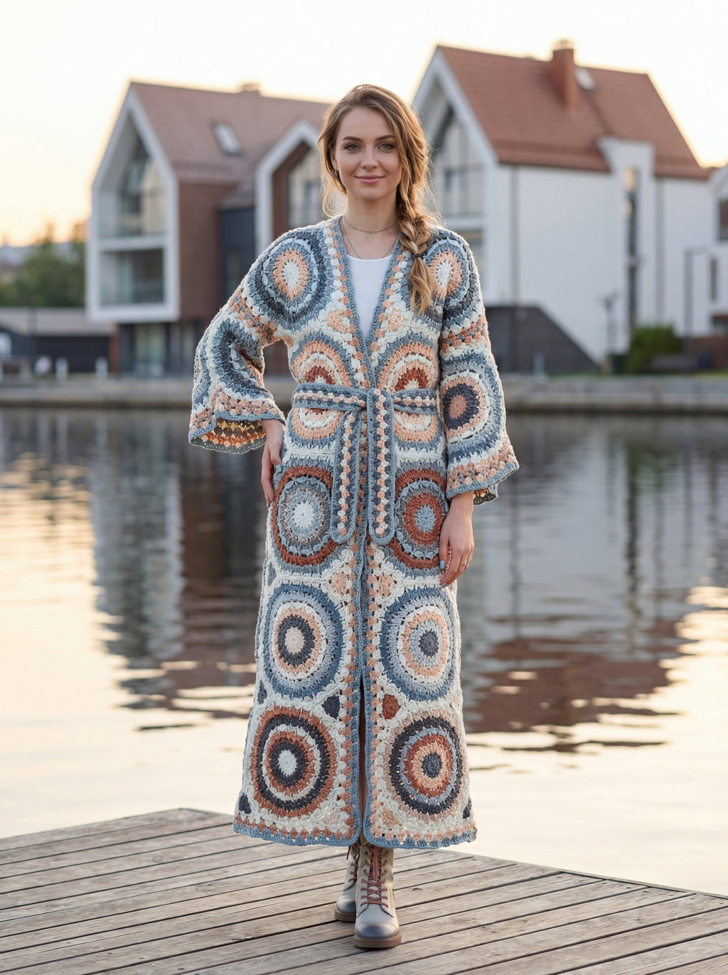 Handmade Crochet Patchwork Cardigan | 100% Argentine Wool | Custom Made