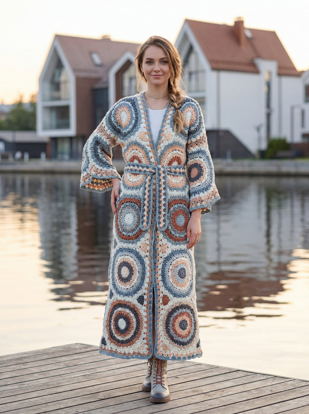 Handmade Crochet Patchwork Cardigan | 100% Argentine Wool | Custom Made