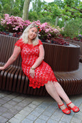 Handmade Crochet Linen Dress with Fan Stitch Pattern | Custom Made