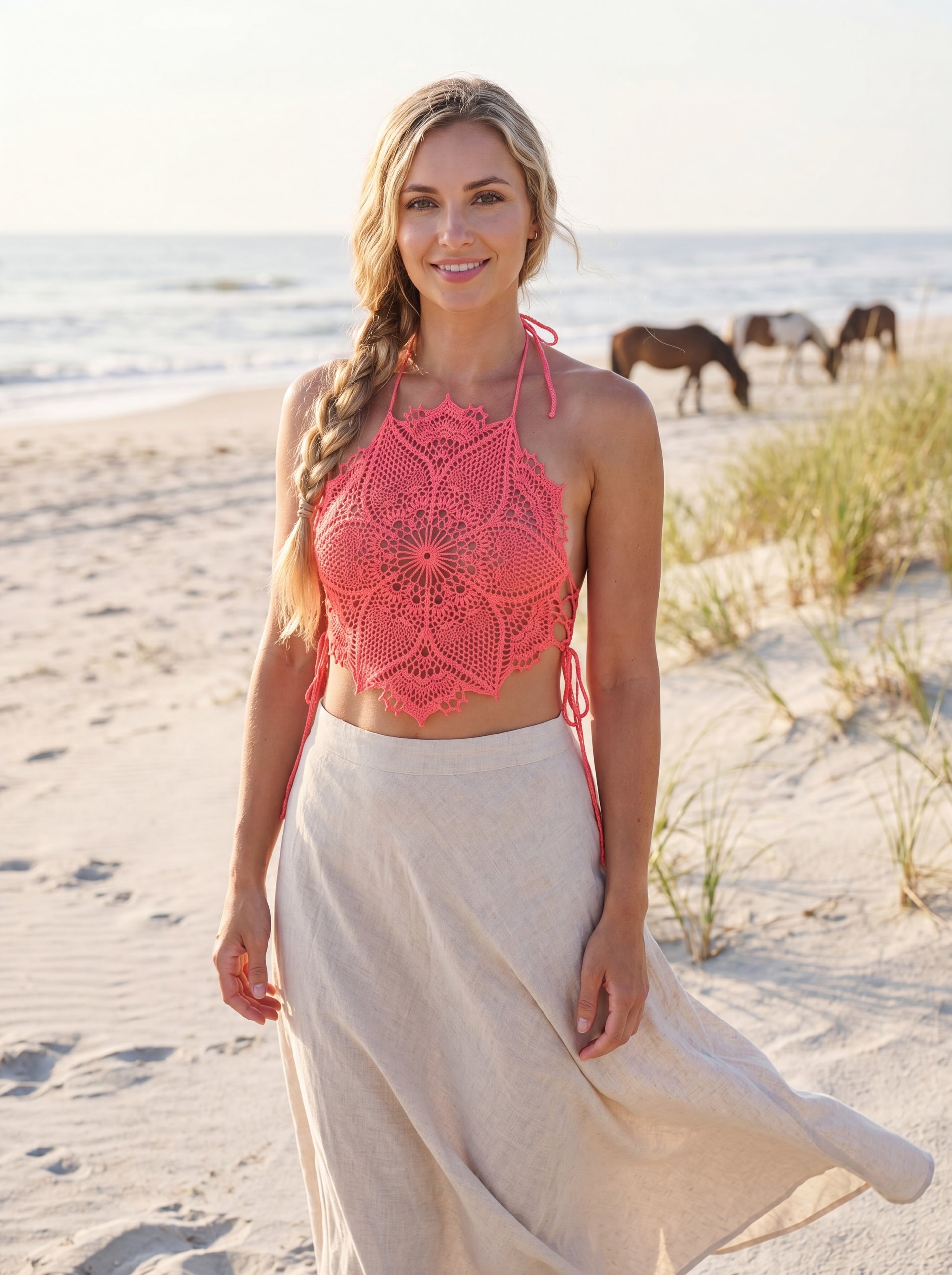 Handmade Crochet Lace Beach Top
